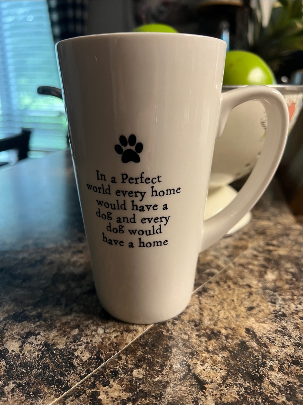 White Paw Print Inspirational Dog Quote Coffee Mug